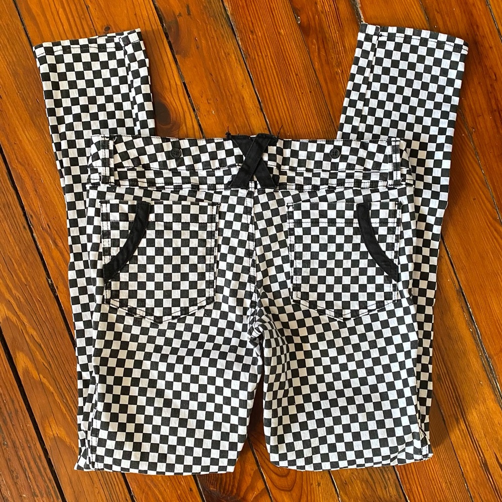 Tripp NYC Danng Goodman Size 11 JR (8 or 10 WM) Black and White Checkered Pants